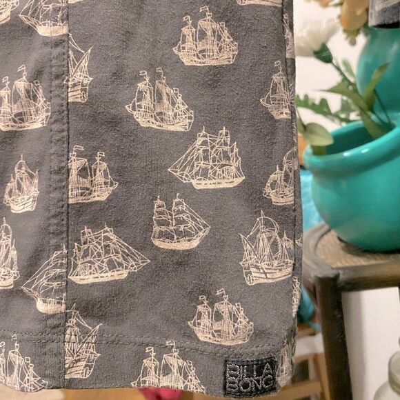 🌷 Billabong🌷 Vintage Gray & Beige Ships Print Dress - Picture 4 of 4